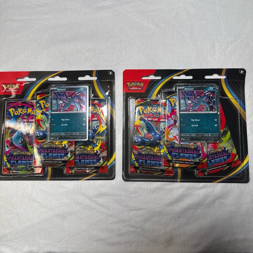 Pokemon Phantasmal Flames ME02 -Set of 2- Sneasel/Weavile 3-Pack Blister